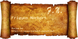 Frigyes Norbert névjegykártya
