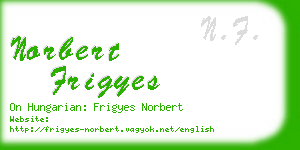 norbert frigyes business card